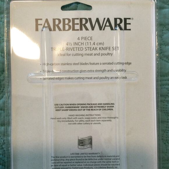 Lot of 2 Farberware Triple Riveted Steak Knife Set 8 total - Picture 6 of 7